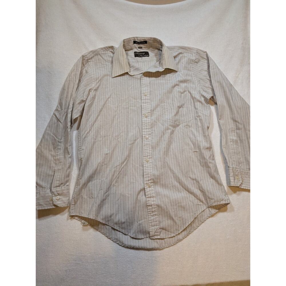 Hennessy by Van Heusen Mens Striped Button Down Dress Shirt Size 16 32 33